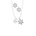 thumbnail image 2 of Delight Jewelry Silvertone I Love You Disc Silver tone Snowflake Charm Necklace and Stud Earrings, 2 of 4