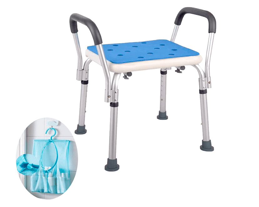 Medokare Shower Stool With Padded Seat, Shower Seat For Seniors With ...