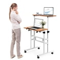 thumbnail image 1 of Giantex Bureau Mobile Debout, Bureau Debout Réglable en Hauteur avec Roulettes Verrouillables pour Rester Debout Ou Assis, Poste de Travail pour Bureau à Domicile, 1 of 8