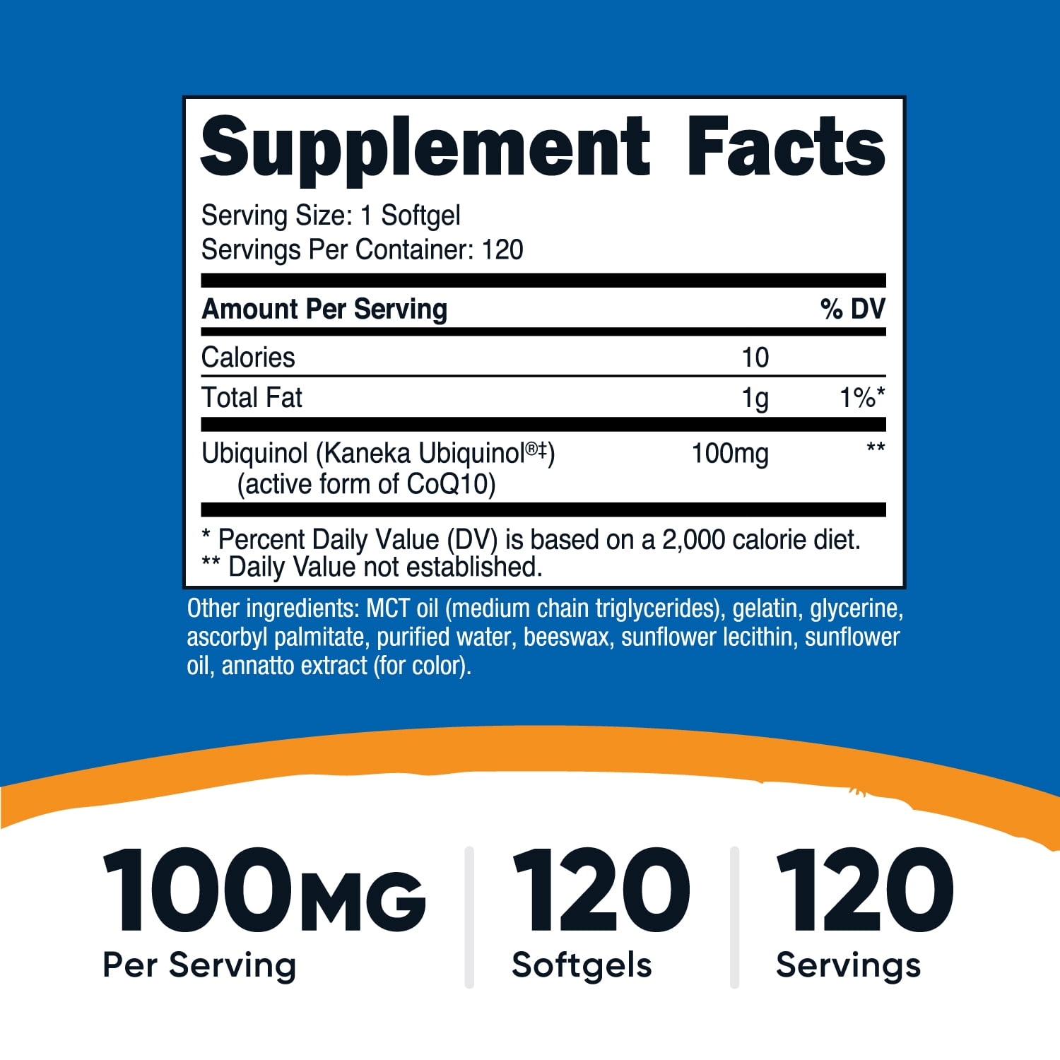Nutricost Ubiquinol Softgels (120 Softgels | 100 mg Per Serving) - Superior Absorption Antioxidant | Active Form of CoQ10 - Gluten Free, Non-GMO