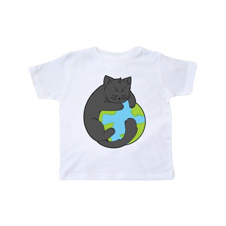 

Inktastic Black Cat Hugging the Earth Climate Change Awareness Gift Toddler Boy or Toddler Girl T-Shirt