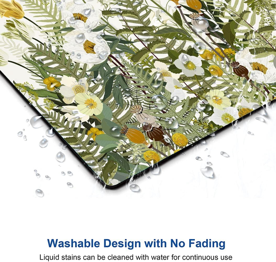 Mouse Pad, Floral Mouse Pad with Cute Design, Mouse Mat Square Waterproof Mouse Pads Non-Slip Rubber Base MousePads for Computer Office Laptop, Flowers Meadow