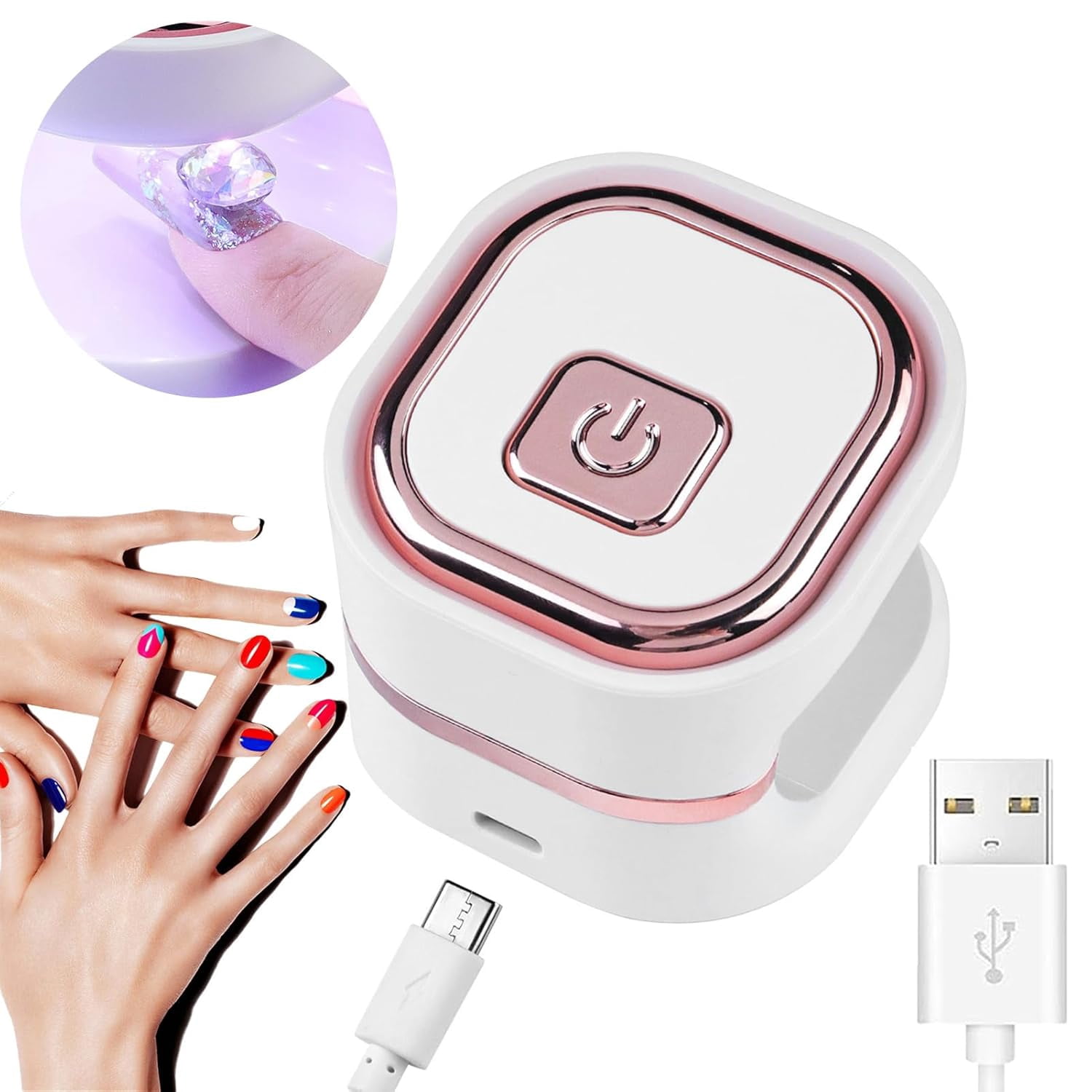 LED Gel Nail Lamp - Small UV Nail Dryer All-round Curing | Quick Drying Gel Lamp, Lightweight Nail Lamp for Nail Polish, Women, Girls Decorhome, 1
