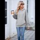 thumbnail image 4 of Sudadera con Capucha para Mujer, Informal, de Larga, con Cordón Ajustable, Estilo Waffle, Holgada, con Bolsillo. Gris L, 4 of 10
