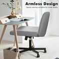 thumbnail image 6 of CRXX Criss Corss Chair with Wheels,Fabric Padded Armless Wide Office Desk Chairs,120° Rocking Swivel Mid Back Computer Task Vanity Chair for Home Office, Small Space,Grey, 6 of 10