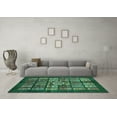 thumbnail image 3 of Ahgly Company Machine Washable Indoor Square Abstract Turquoise Blue Modern Area Rugs, 8' Square, 3 of 4