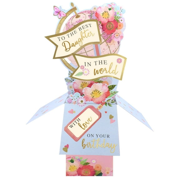 Clever Cube Pop Up Card - Daughter Birthday - Best Daughter in the World