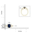 thumbnail image 4 of Angara Natural 2 Ct. Blue Sapphire with Diamond Side Stones Ring in 14K Yellow Gold for Women (Ring Size: 3), 4 of 9