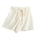 thumbnail image 6 of vigerkar Women Comfy Drawstring Casual Shorts with Pocketed Elastic Waist Trendy Summer Loose Lounge Beach Shorts 2025 Beige, L, 6 of 7