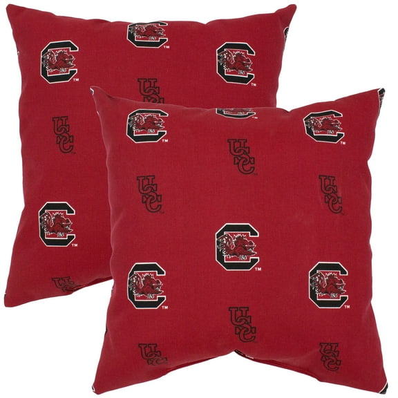 South Carolina Gamecocks College Covers Indoor or Outdoor Decorative Pillow Pair, 16 in x 16 in