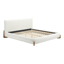Baris King Bed Ivory Bed, Modern Style, Rubber feet protect floor from scratches, Rubberwood, Indoor Bedroom