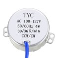 thumbnail image 2 of Motor Síncrono Eléctrico de Engranaje Metálico Uxcell 100-127V AC 30-36RPM 50-60Hz CCW/CW 4W, 2 of 5
