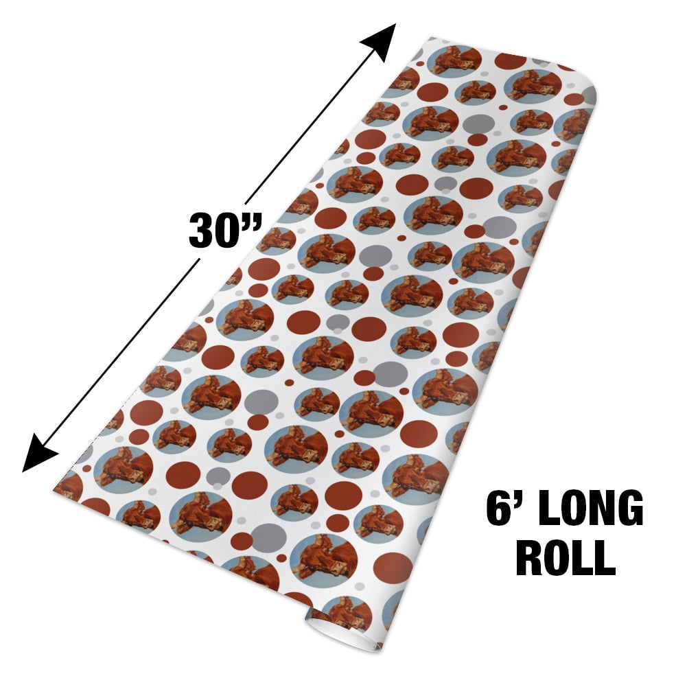 Brown Cow Cattle Horns Premium Gift Wrap Wrapping Paper Roll