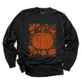 thumbnail image 4 of Pumpkin With Leaves Distressed - Women's Garment Dyed Long Sleeve Graphic T-Shirt, 4 of 15