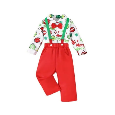 

Tracksuit Toddler Boys 2 Piece With Hoodie Toddler Boys Christmas Long Sleeve Cartoon Letter Prints T Shirt Tops Pants Kids Gentleman Suspender Pants Outfits