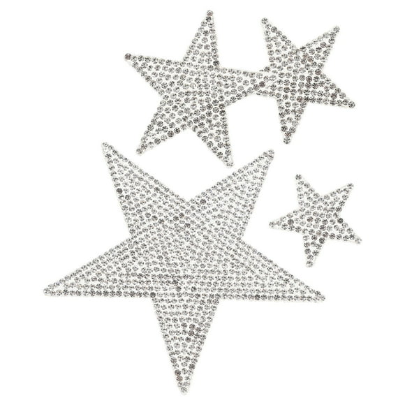Phenofice Universal Bumper Stickers Decor 4 Pcs Silver Car Stickers Star Decals