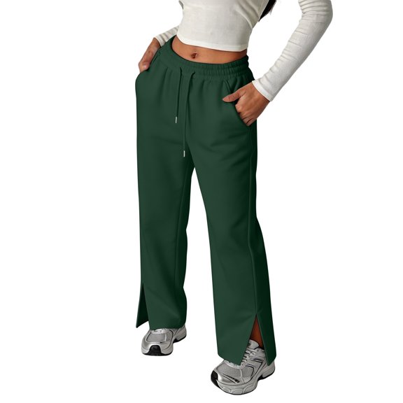 Bysome Pants For Boys Solid Color Elastic Waist With Drawstring and Pockets Trousers Smooth Boys Pants Size 5-6 Years Dark Green