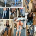 thumbnail image 6 of High-waisted ripped jeans Stretch ripped jeans Women's skinny ripped jeans - gray, 6 of 6