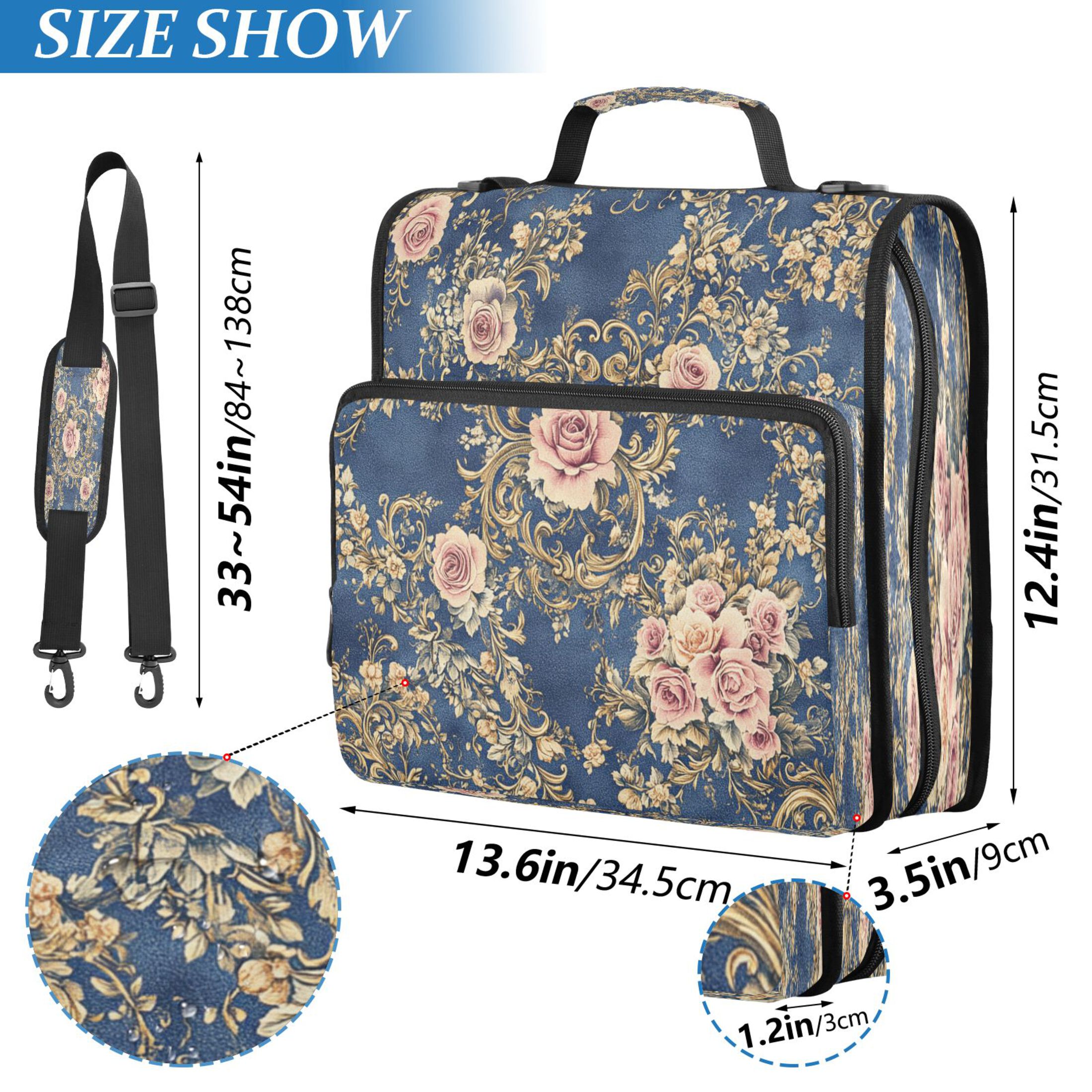 YAZAOO Zipper Binder trapper keeper Documents Organized Design Damask Of Floral Printed