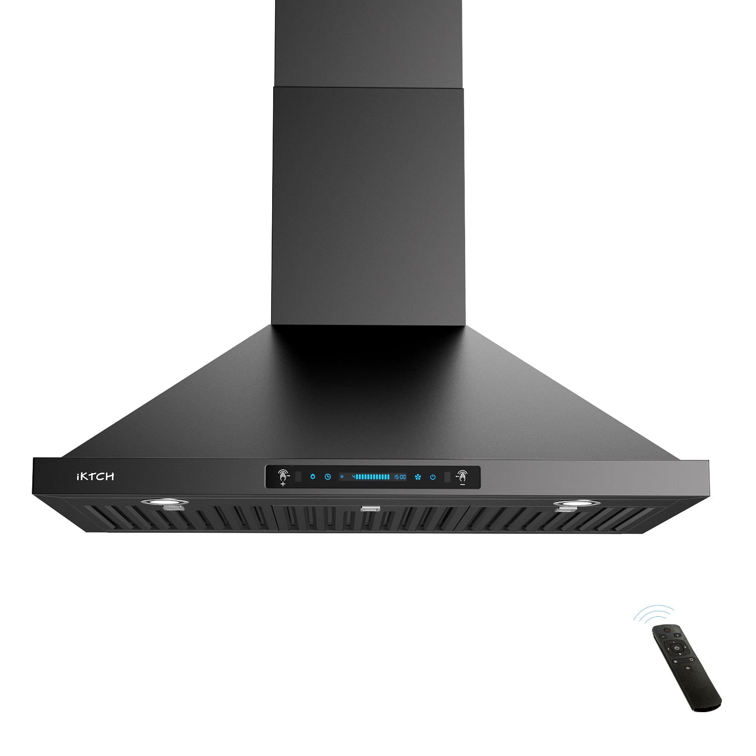 IKTCH 30 inch Black Wall Mount Range Hood, 900 CFM Ducted/Ductless