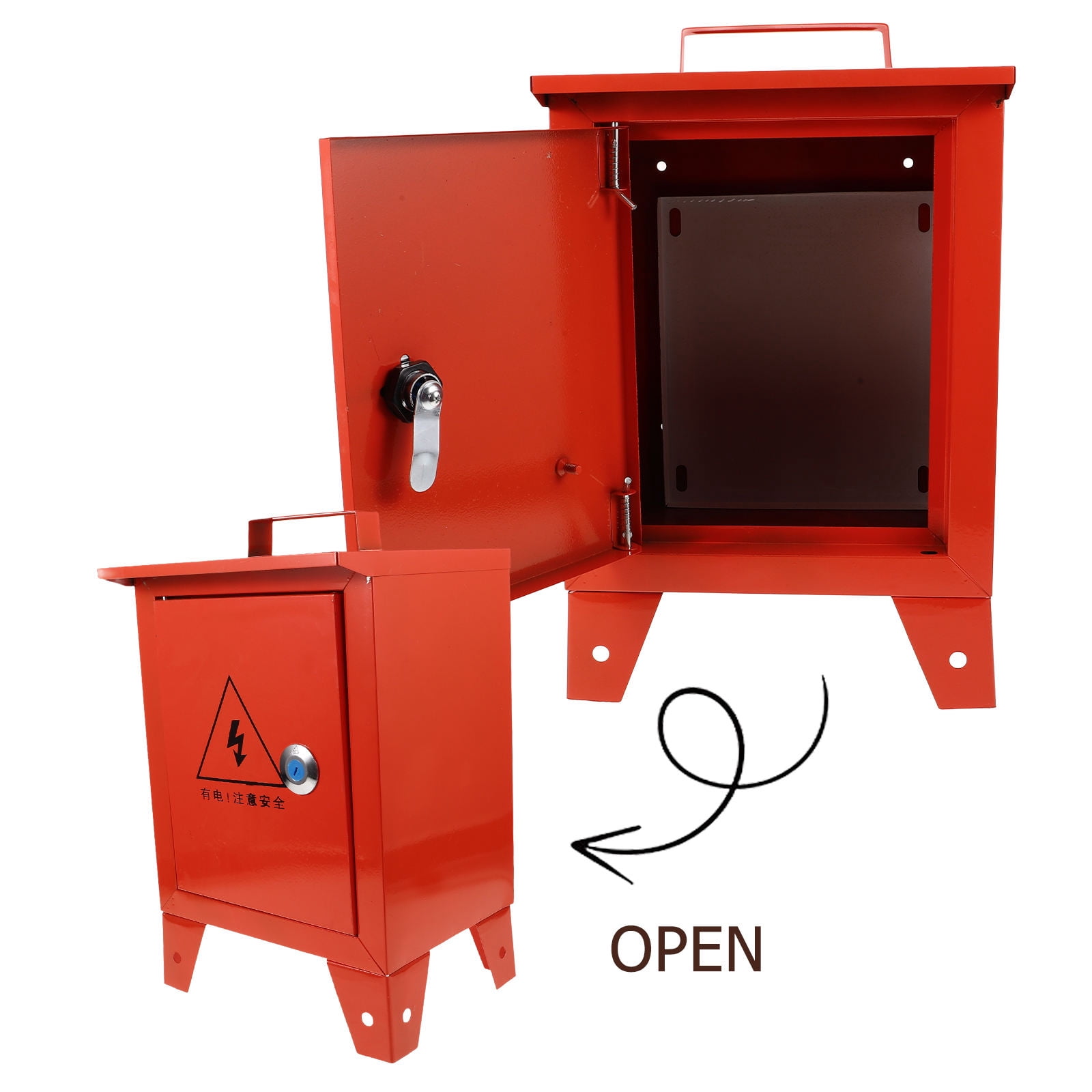 LOLIPPYY Red Metal Breaker Box Cover Weatherproof Electrical Panel Enclosure for Outdoor Use