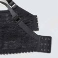 thumbnail image 6 of VBEWZET Women Plus‑Size Ultra‑Thin Floral Lace Underwire Bra Support Scalloped‑Edge Brassiere Black 44, 6 of 7
