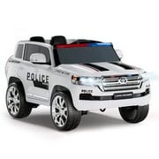 Toyota Kids Ride on Police Car, 12V Electric Car with 2 Seaters, Police Lights, Siren Sound, Ages 3+