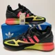 thumbnail image 2 of Adi-das ZX 2K Boost Men’s Shoe Size 10 Green Black Pink Athletic Sneakers FY1142, 2 of 6