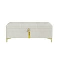 thumbnail image 4 of Aukfa 47" Storage Ottoman Bench with Gold Legs, Velvet End of Bed Bench for Bedroom & Entryway,Beige, 4 of 6