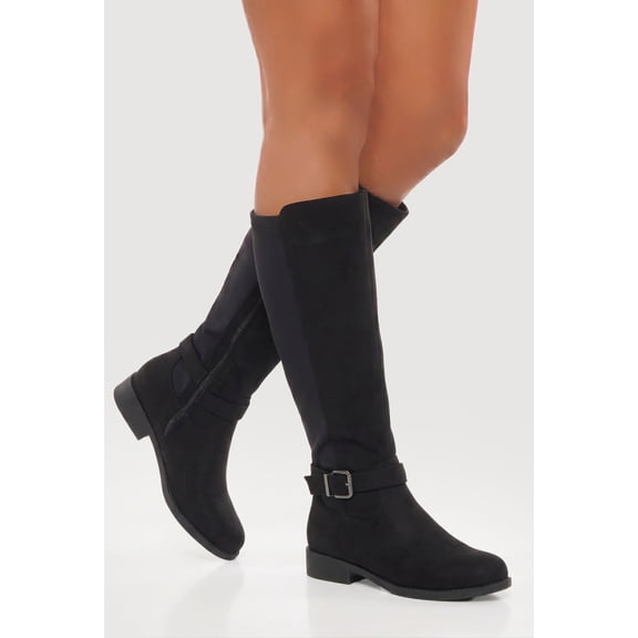 Women's Knee High Riding Boots with Buckles