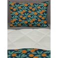 thumbnail image 3 of Orange Blue Comforter & Sham Bedding Set, Citrus Branches and Leaves, 3 pcs Duvet Set Microfiber Filling Quilt, 5 Sizes, Dark Teal Burnt Orange, by Ambesonne, 3 of 4