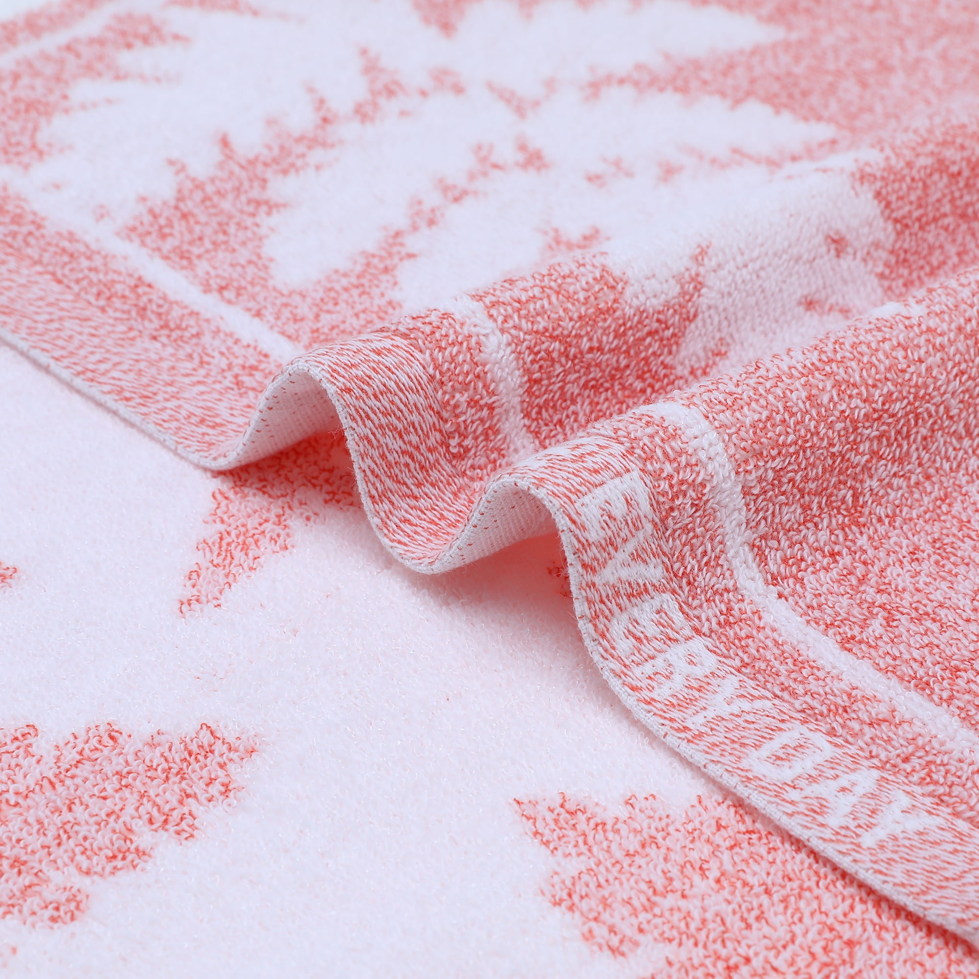 Unique Bargains 4 Pcs Soft Absorbent Bath Hand Towels 13 x 29 Inch Pink/Beige