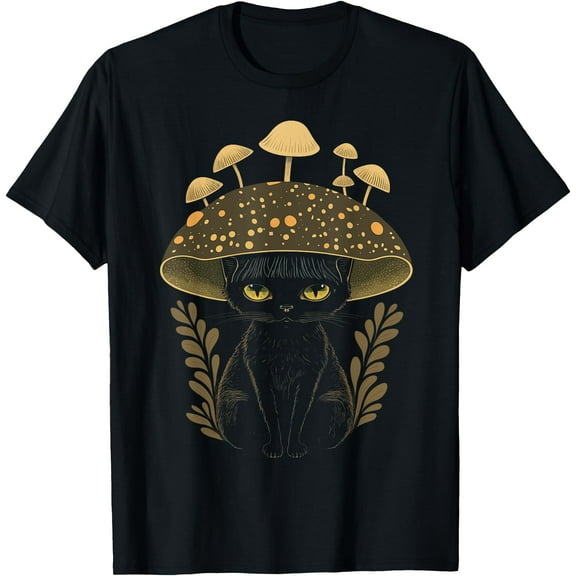 Cute Cottagecore Aesthetic Cat Mushroom Unisex T-Shirt for Men Women Kids Toddler