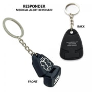 Responder USB Medical Alert Keychain. Hypoallergenic, Waterproof Silicone. 2GB USB Medical Alert Waterproof Flash Drive. Complimentary 12-Month Access PHR (Personal Health Record)