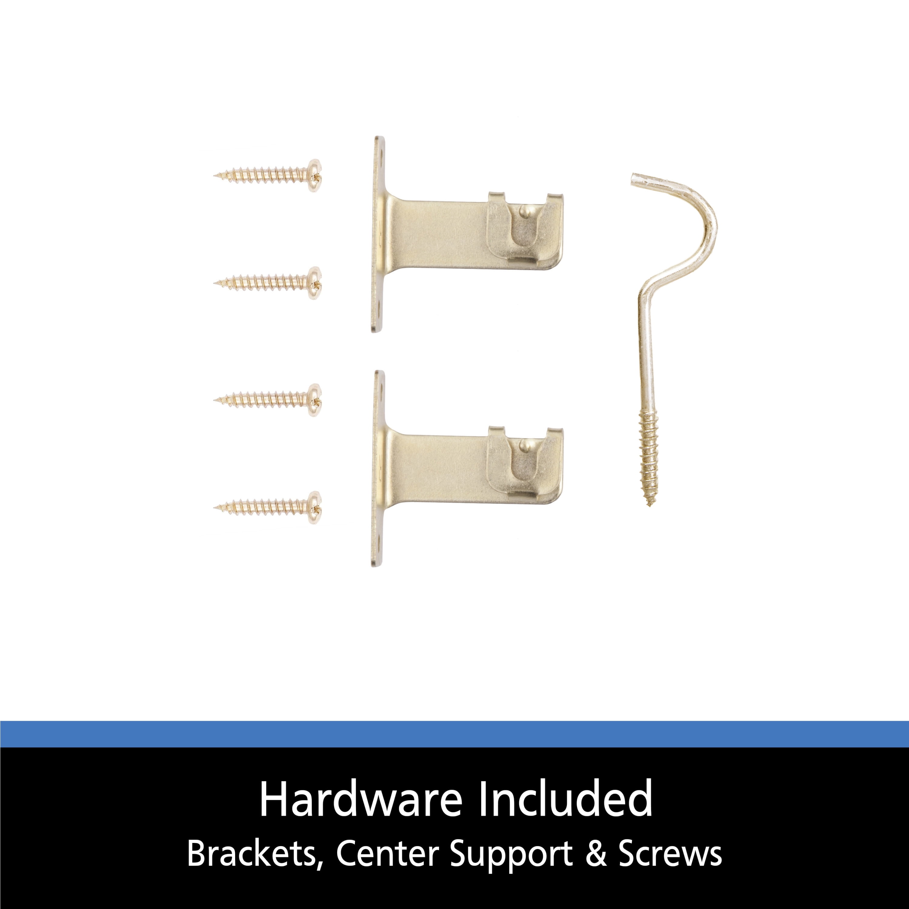 (2 pack) Mainstays Adjustable Round Sash Curtain Rod, 48-84 in, 7/16 in Diameter, White Finish