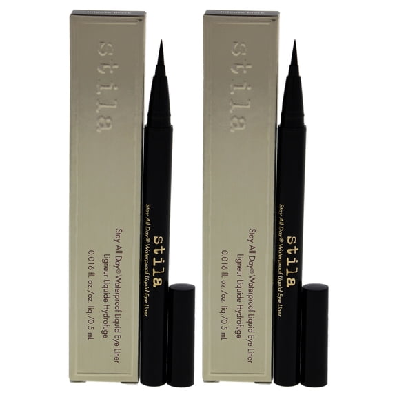 Stay All Day Waterproof Liquid Eye Liner - Intense Black by Stila for Women - 0.016 oz Eyeliner - Pack of 2