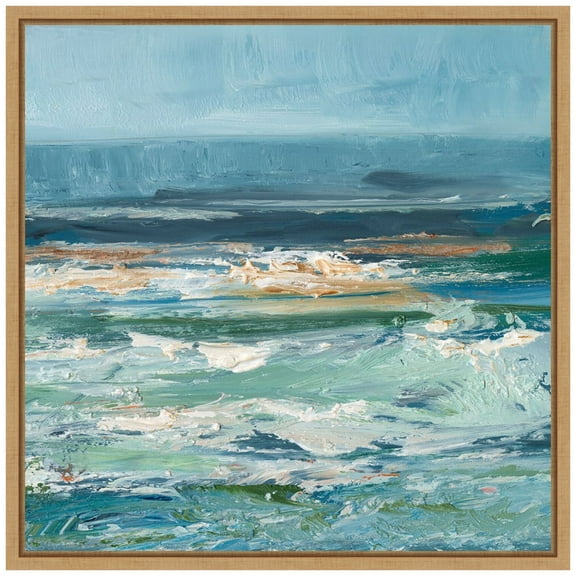 Amanti Art Pacific Whitecaps II Framed Canvas Wall Art Print