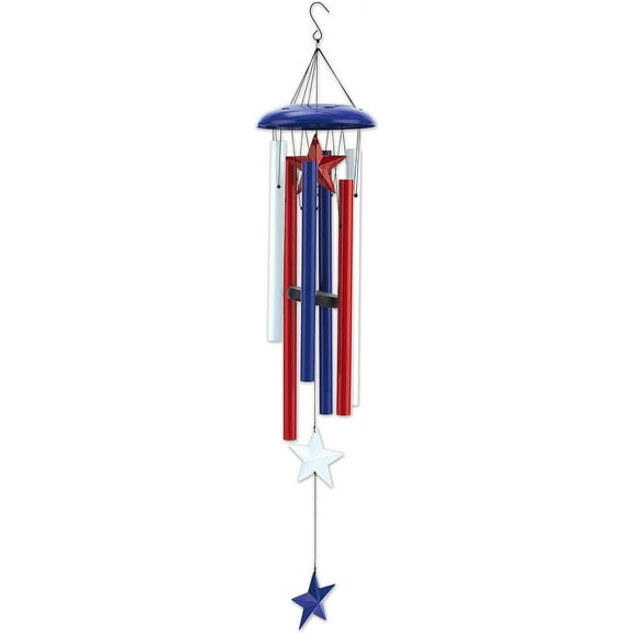 Sunset Vista Designs 94485 Outdoor Americana Metal Wind Chime, Blue, 36 x 6.5