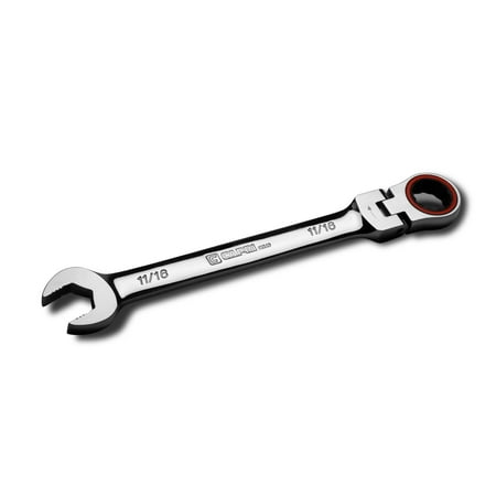 

Capri Tools 11/16 in. Flex-Head Ratcheting Wrench True 100-Tooth 3.6-Degree Swing Arc