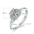 thumbnail image 4 of 1 Carat Round Cut Moissanite Engagement Ring - Diamond Wedding Ring - Promise Rings- 18k White Gold Over Silver, 4 of 4