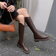 thumbnail image 2 of Round Toe nee High Boots (5, Black), 2 of 6