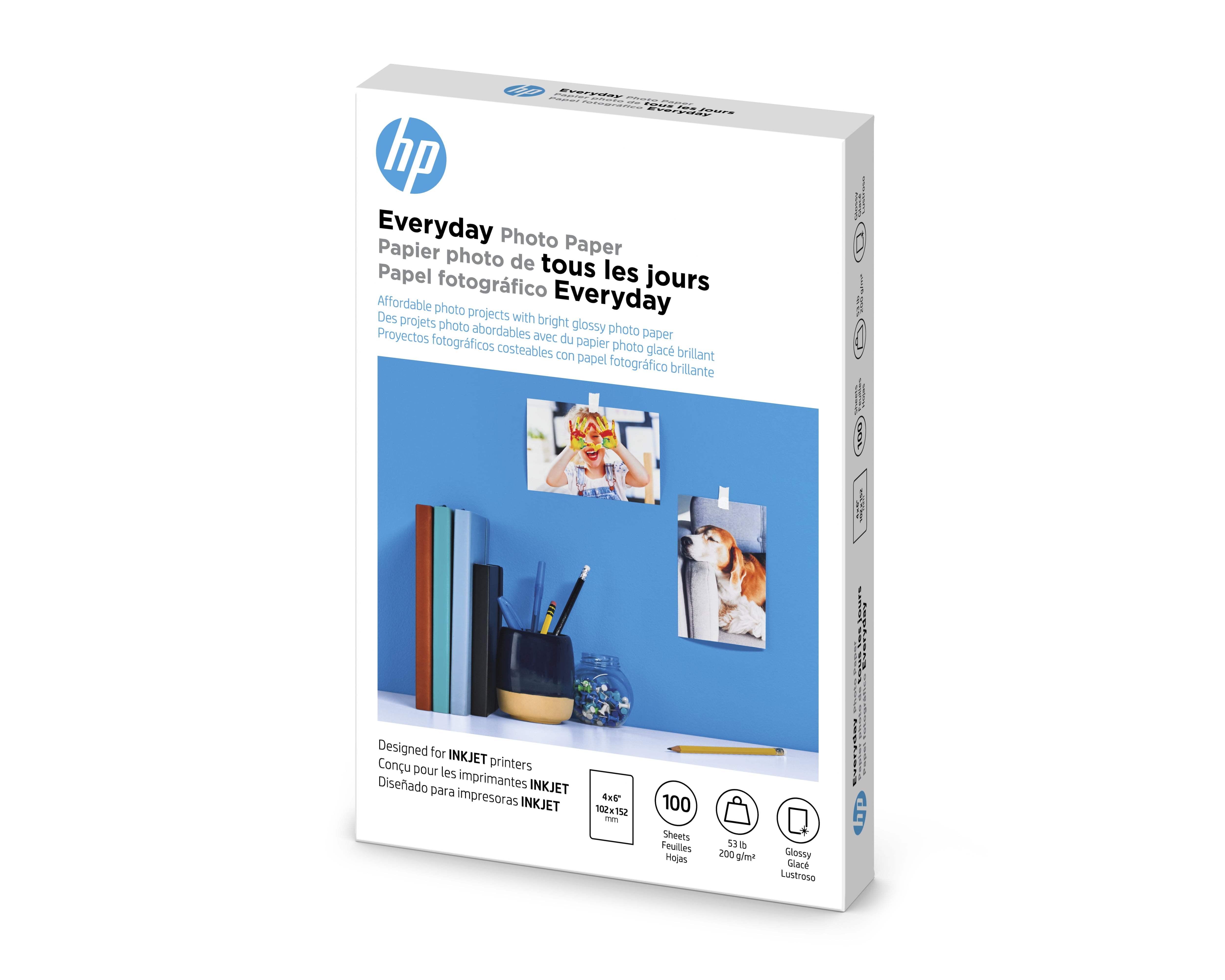 buiten gebruik Duplicaat armoede HP Everyday Photo Paper Ideal for All Inkjet Printers Glossy Surface Finish  4x6 in. - Walmart.com