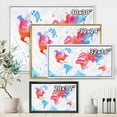 thumbnail image 4 of Designart 'World Map In Blue and Pink' Modern Framed Canvas Wall Art Print, 4 of 5