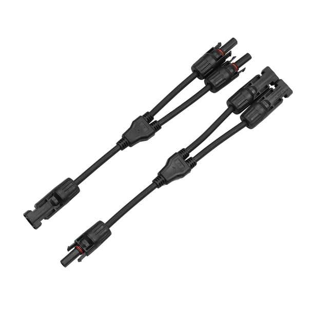 Conector Conectores solares de rama Y Adaptador de cable paralelo Conector de cable solar de 4 vías Autoblocante IP67 Panel fotovoltaico a prueba de agua Conector de extensión hembra 12AWG