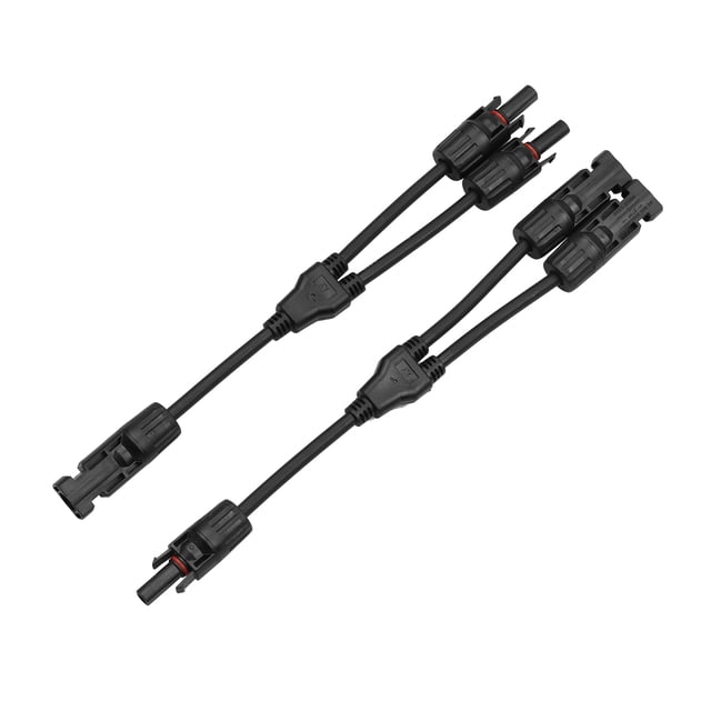 TFixol Branch Solar Connectors Parallel Cable Adapter 2-Way Solar Cable Connector Self-locking IP67 Waterproof PV Panel Male Female Extension Connector 12AWG