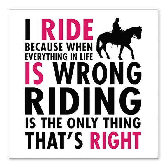 DistinctInk Custom Bumper Sticker - 6" x 6" Decorative Decal - White Background - I Ride Because It's the Only Thing That's Right