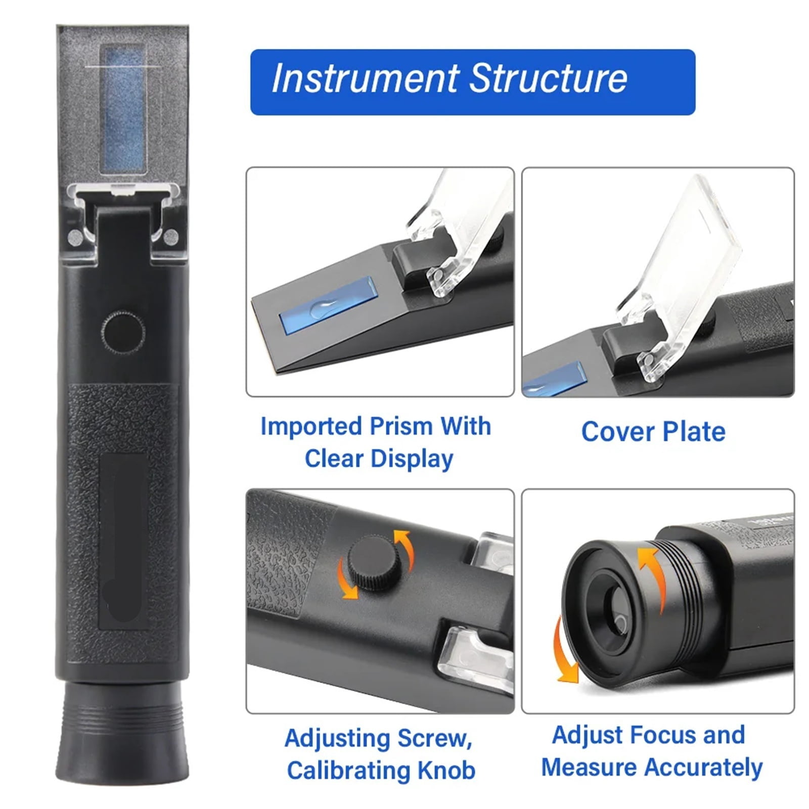 Specialised 0-80% Alcohol Refractometer Alcohol Content Tester Brew Meter Whisky Brandy Vodka Tequila Chinese Spirits