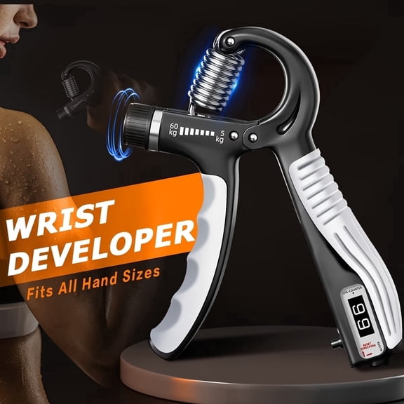 1 Pack Hand Grip Strengthener Adjustable Resistance 5-60kg, Forearm Strengthener with Non-slip Handle