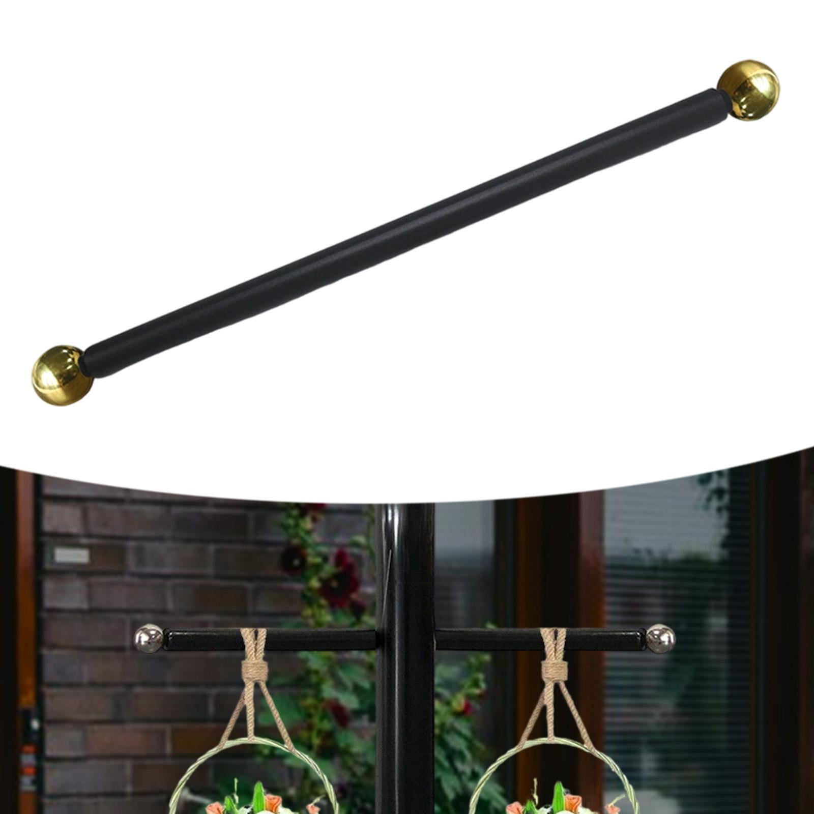 Zxpjkyu Flag Holder Replacement Arm Street Light Part for Hanging Sign Outdoor Lamp Post 56cm gold ball