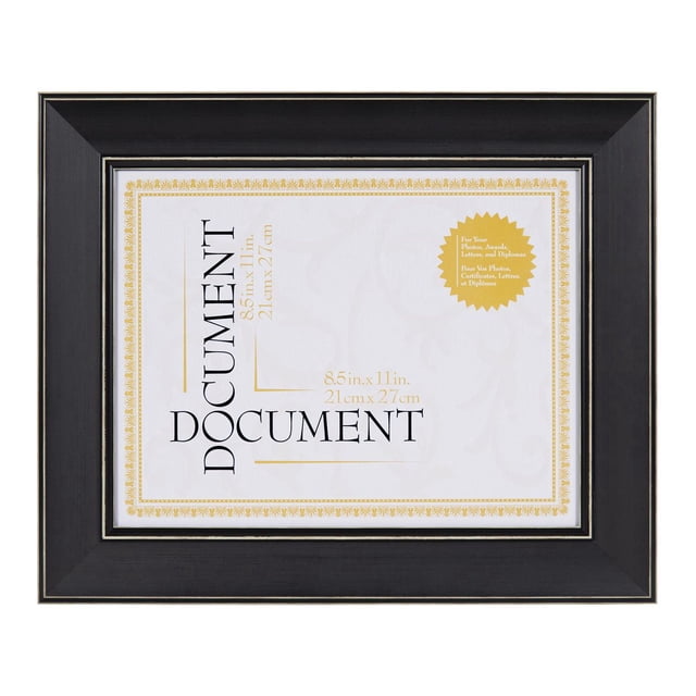 DesignOvation Bagnell 8.5" x 11" Black Document Frame